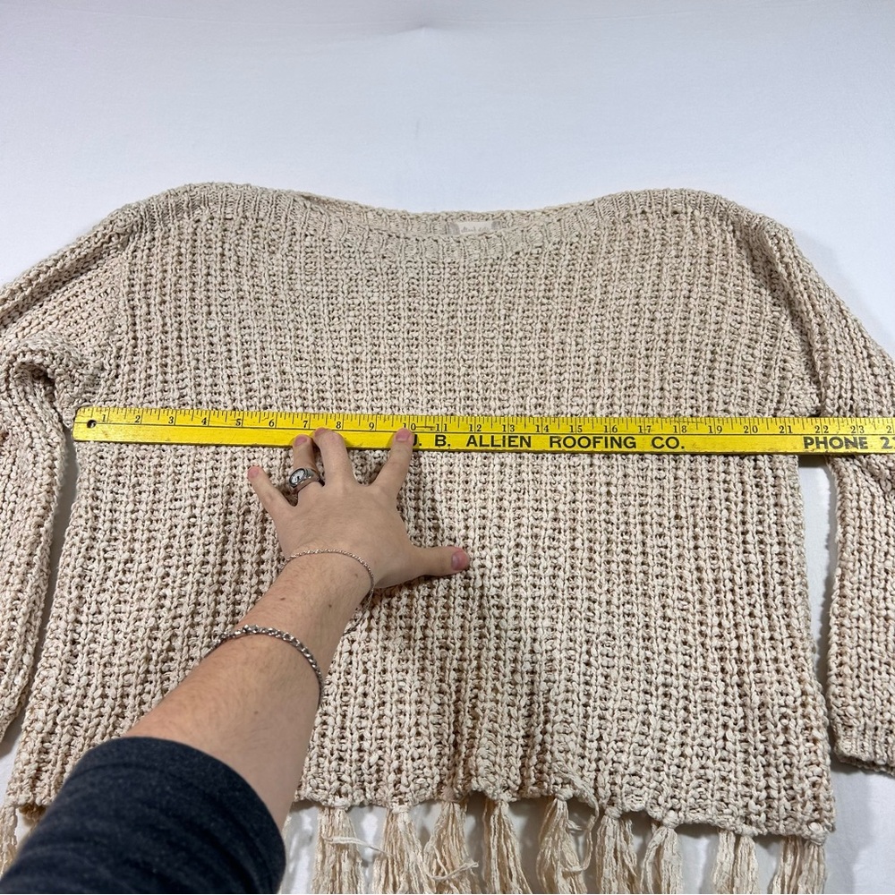Altar'd State Textured Fringe Sweater - Cream - Picture 6 of 8